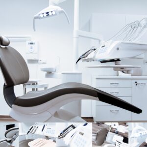 Black and White Dentist Chair and Equipment